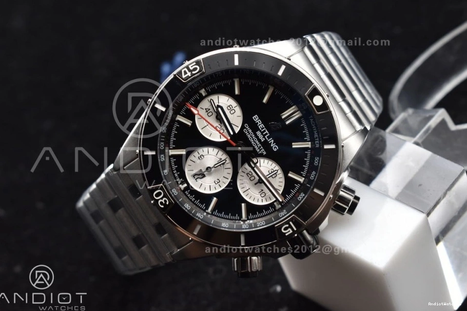 B01 Edition 1:1 BLSF 44mm Bracelet Black A SS on Sustainable Chronomat Dial 586 Best SS 0410